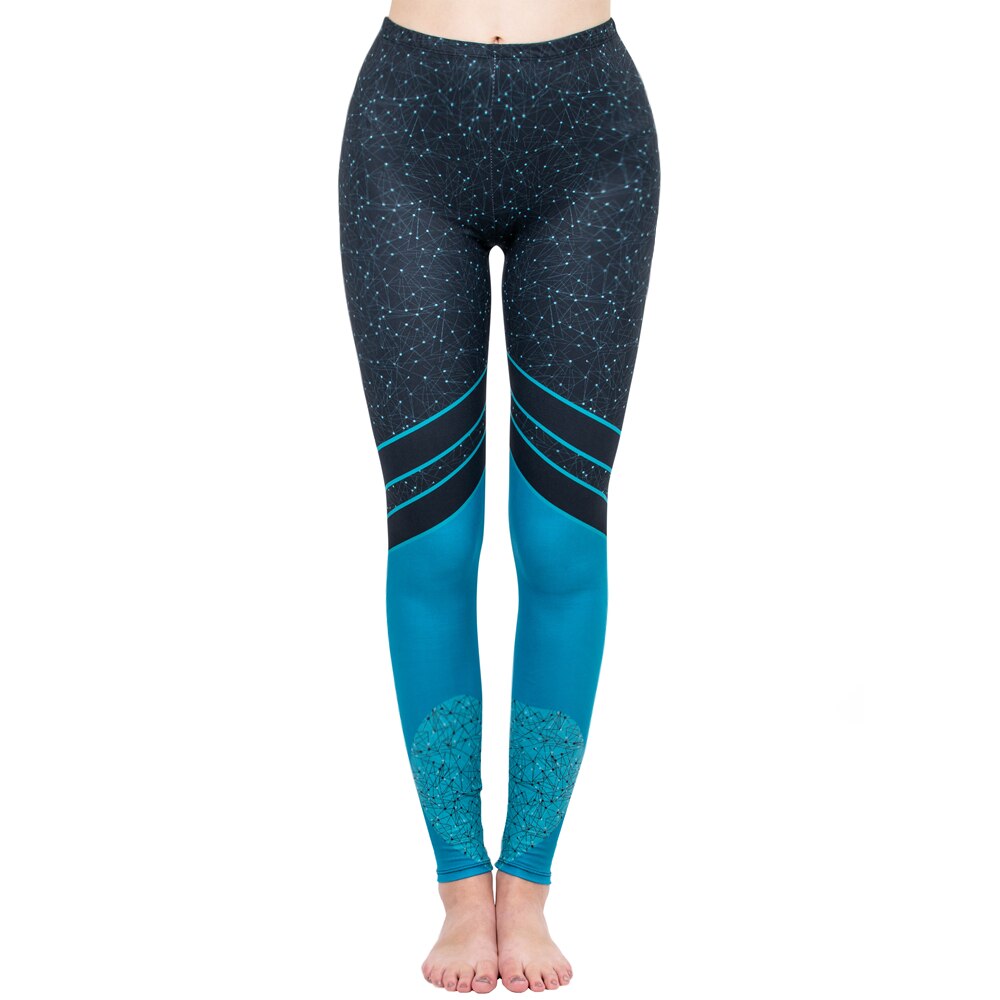 Women Legging Starry Sea Love Printing leggins High Waist Punk Leggings Color Legins Slim Fitness Pants